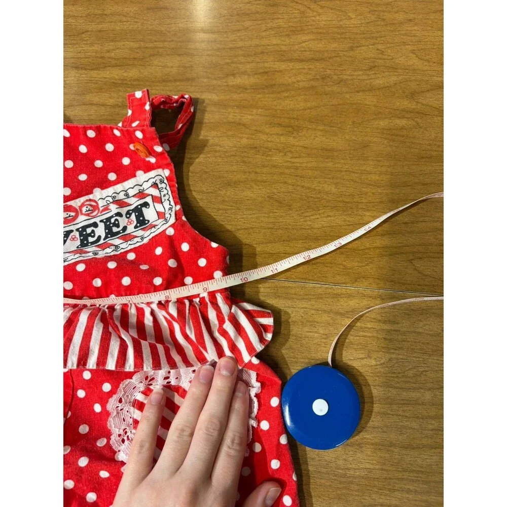 Vintage Polka Dot Overall Romper  9-12 Months
